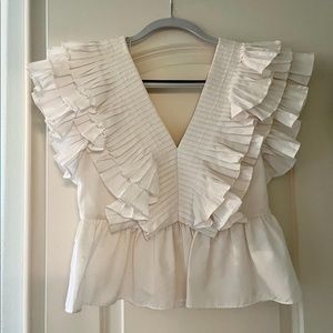 Zara white ruffle top